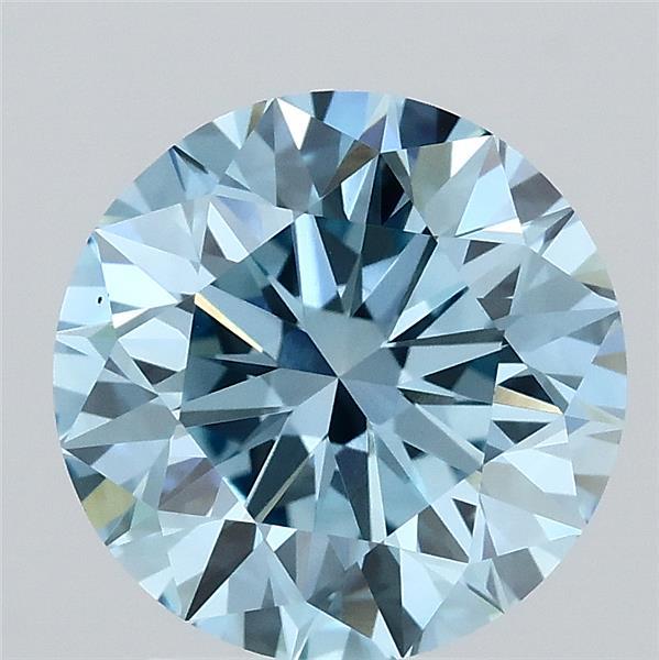 2.74ct Round FANCY VIVID BLUE VS1 Lab Created Diamond