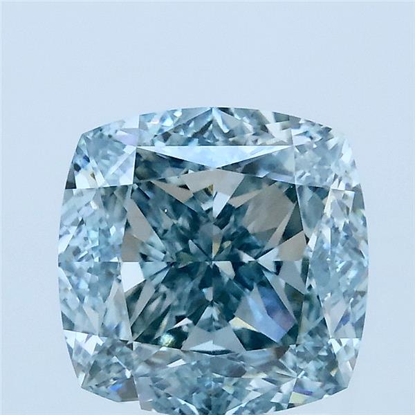 3.08ct Cushion FANCY INTENSE BLUE GREEN VVS2 Lab Created Diamond