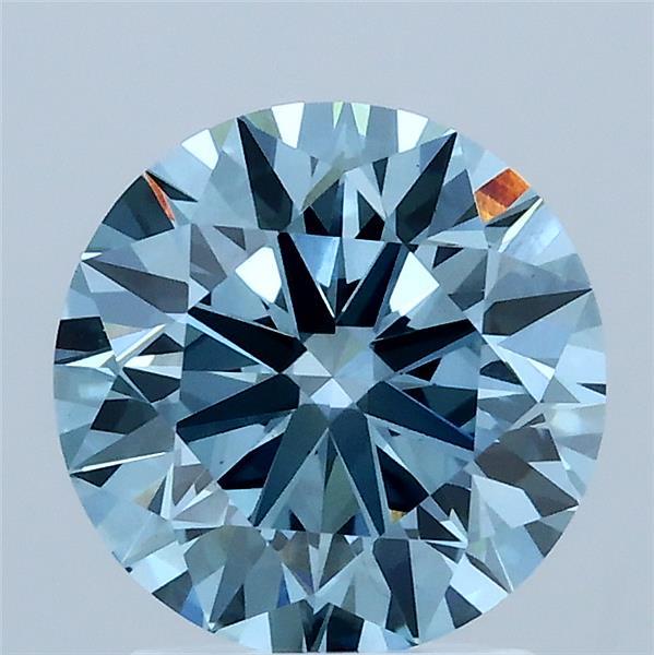 2.02ct Round FANCY VIVID BLUE VS2 Lab Created Diamond