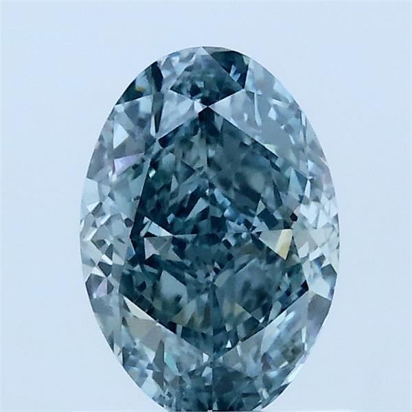1.16ct Oval FANCY VIVID GREENISH BLUE VVS2 Lab Created Diamond