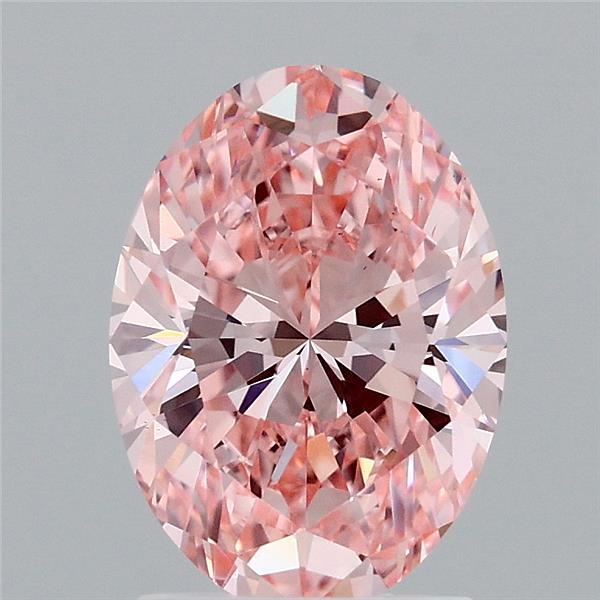 1.9ct Oval FANCY VIVID PINK VS1 Lab Created Diamond