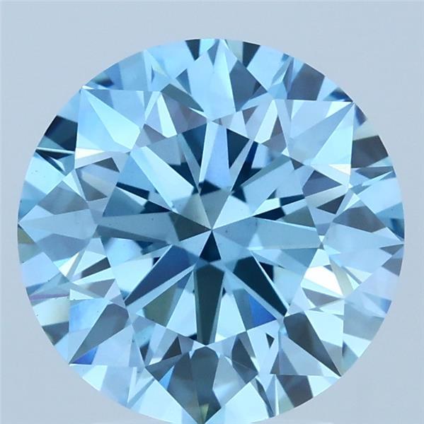 3.06ct Round FANCY VIVID BLUE VS2 Lab Created Diamond