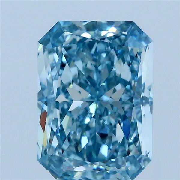 2.07ct Radiant FANCY VIVID GREENISH BLUE VS1 Lab Created Diamond