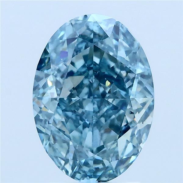 2.51ct Oval FANCY VIVID BLUE VS1 Lab Created Diamond