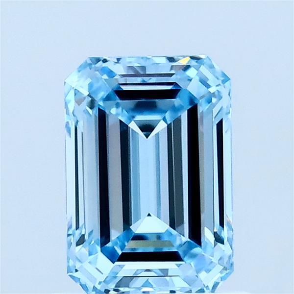 1.03ct Emerald FANCY VIVID BLUE VVS2 Lab Created Diamond