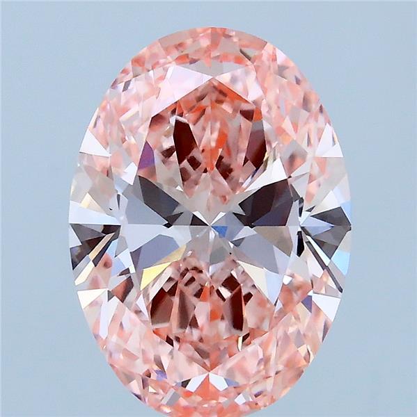 3ct Oval FANCY VIVID PINK VVS2 Lab Created Diamond
