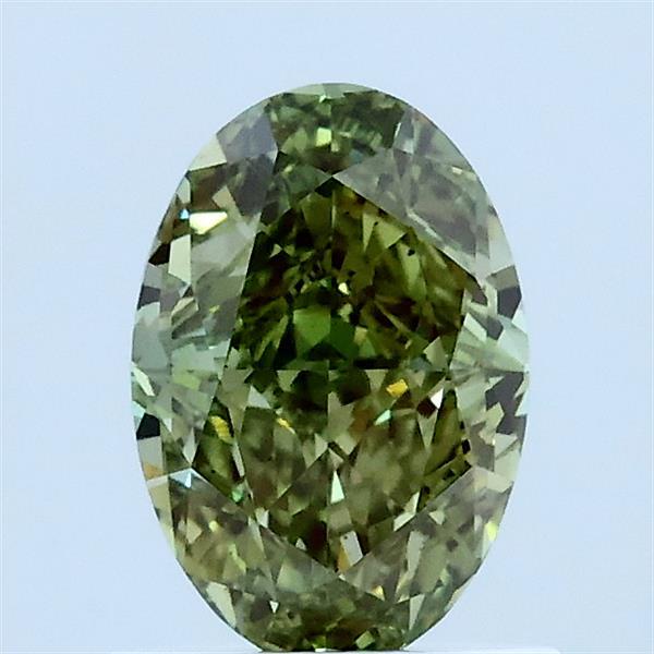 1.04ct Oval FANCY VIVID GREEN VS2 Lab Created Diamond