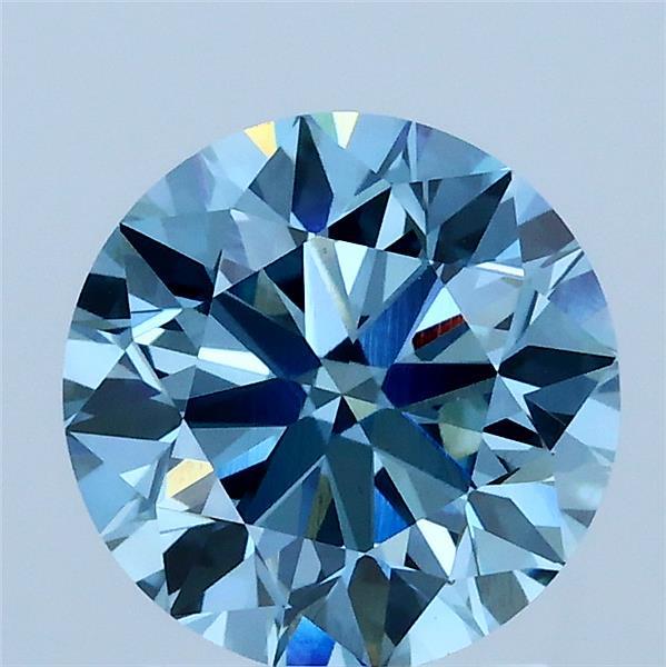 2ct Round FANCY VIVID BLUE VS1 Lab Created Diamond