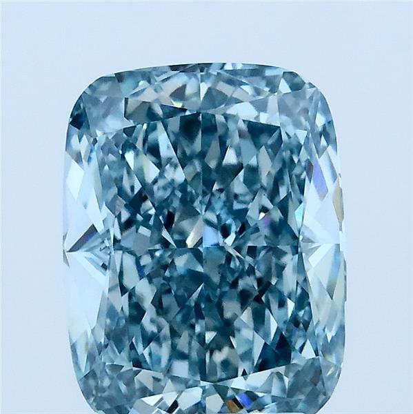 3.04ct Cushion FANCY VIVID GREEN BLUE VS1 Lab Created Diamond