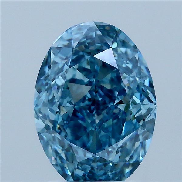 2.6ct Oval FANCY VIVID BLUE VS2 Lab Created Diamond