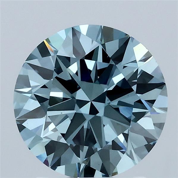 2.03ct Round FANCY VIVID BLUE VS1 Lab Created Diamond