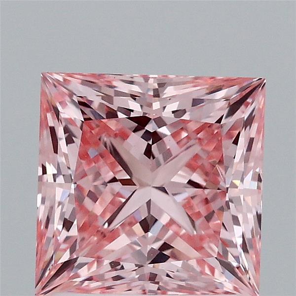1.89ct Princess FANCY VIVID PINK VVS2 Lab Created Diamond