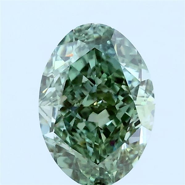 1.16ct Oval FANCY VIVID GREEN VVS2 Lab Created Diamond