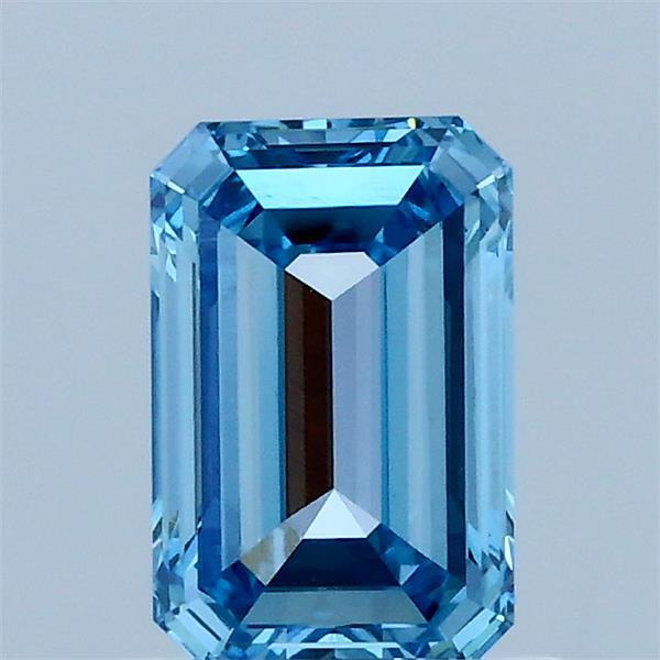 1ct Emerald FANCY VIVID BLUE VVS2 Lab Created Diamond