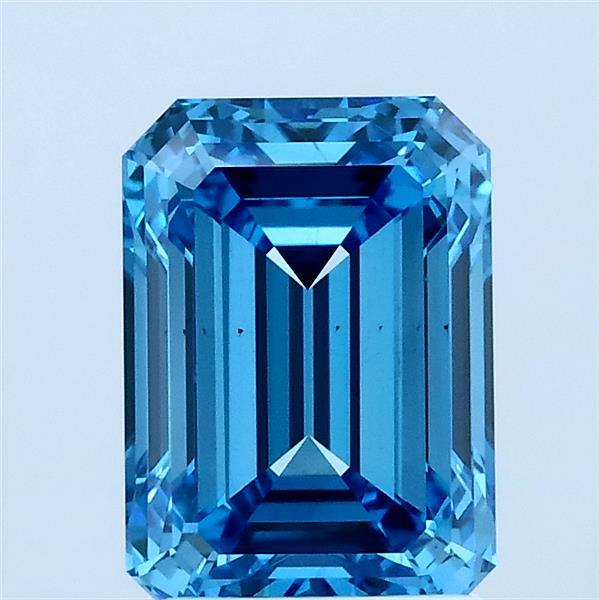 2ct Emerald FANCY VIVID BLUE VS2 Lab Created Diamond