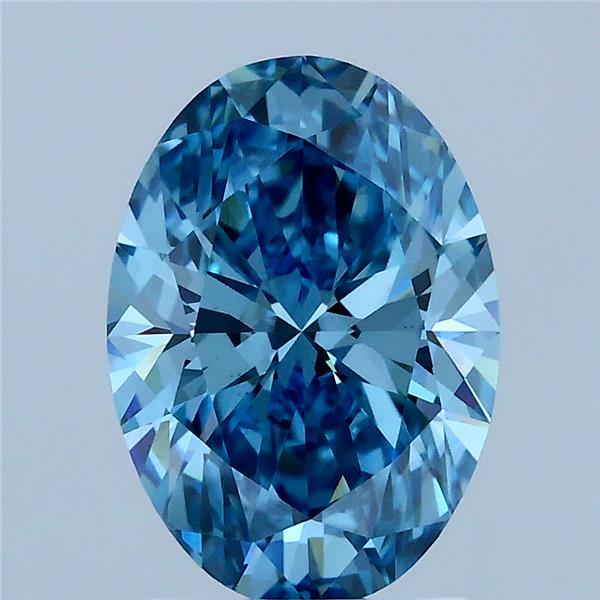 2.09ct Oval FANCY VIVID BLUE VS1 Lab Created Diamond