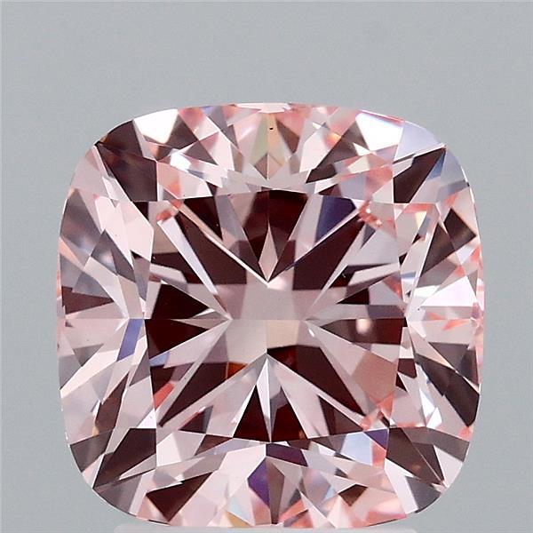3.09ct Cushion FANCY INTENSE PINK VS1 Lab Created Diamond