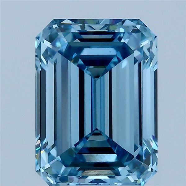2.08ct Emerald FANCY VIVID BLUE VS1 Lab Created Diamond