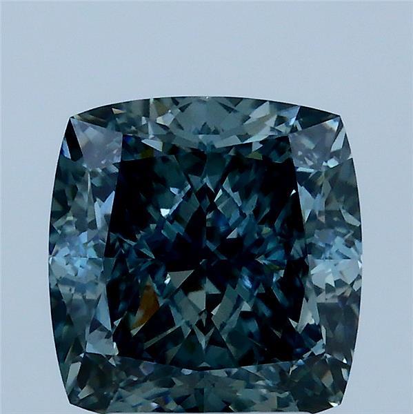 3.15ct Cushion FANCY VIVID GREEN BLUE VVS2 Lab Created Diamond