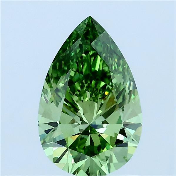 1.06ct Pear FANCY VIVID GREEN VVS2 Lab Created Diamond