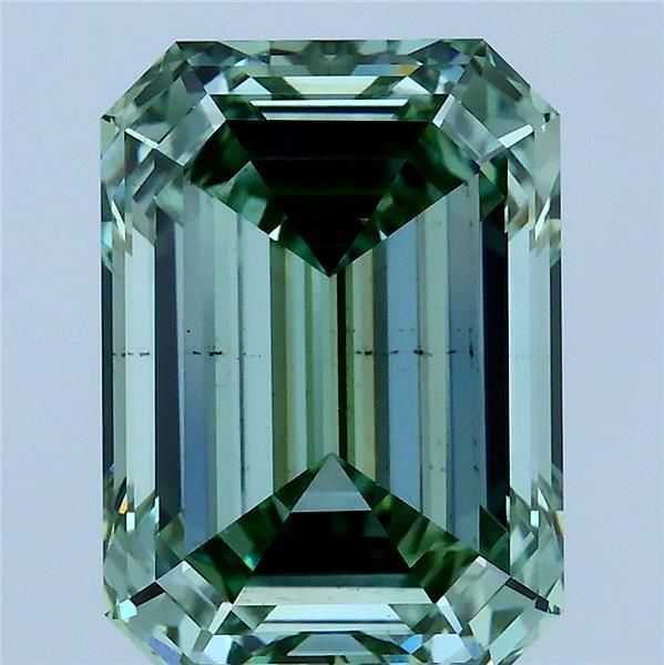 5.05ct Emerald FANCY VIVID GREEN VS2 Lab Created Diamond