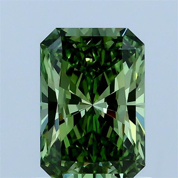 1.03ct Radiant FANCY VIVID GREEN VVS2 Lab Created Diamond