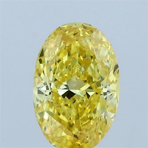 0.84ct Oval FANCY VIVID YELLOW VVS2 Lab Created Diamond