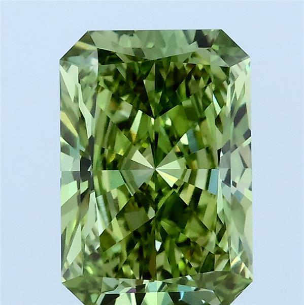 2.02ct Radiant FANCY VIVID GREEN VVS2 Lab Created Diamond
