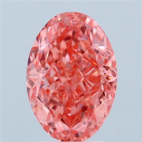 4.2ct Oval FANCY VIVID PINK VS1 Lab Created Diamond