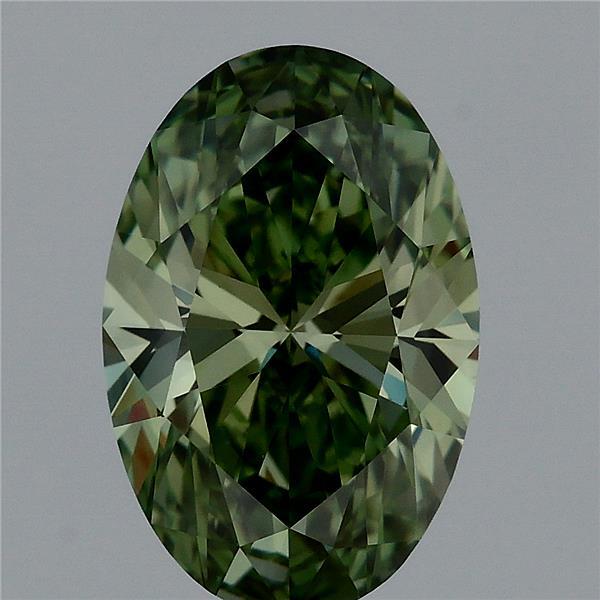 1.9ct Oval FANCY VIVID GREEN VVS2 Lab Created Diamond