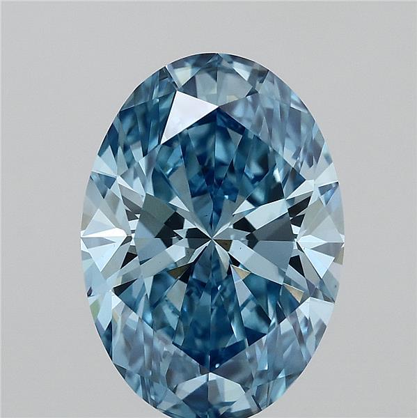 3.52ct Oval FANCY VIVID BLUE VS1 Lab Created Diamond