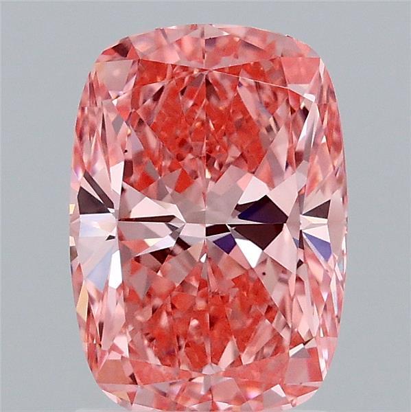 2ct Cushion FANCY VIVID PINK VS1 Lab Created Diamond