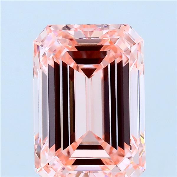 3.58ct Emerald FANCY INTENSE PINK VVS2 Lab Created Diamond