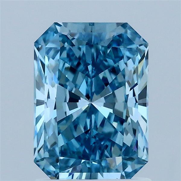 1.53ct Radiant FANCY VIVID BLUE VVS2 Lab Created Diamond