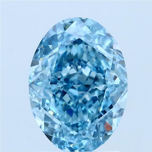 2.62ct Oval FANCY VIVID BLUE VS1 Lab Created Diamond