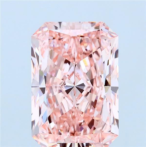 4.05ct Radiant FANCY VIVID PINK VVS2 Lab Created Diamond