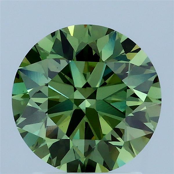 2.01ct Round FANCY VIVID GREEN VS1 Lab Created Diamond