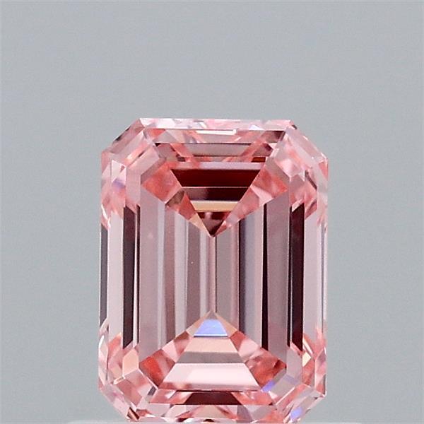 0.85ct Emerald FANCY VIVID PINK VVS2 Lab Created Diamond