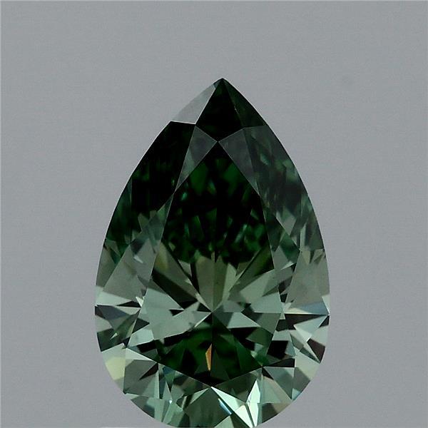 1.21ct Pear FANCY VIVID GREEN VS1 Lab Created Diamond