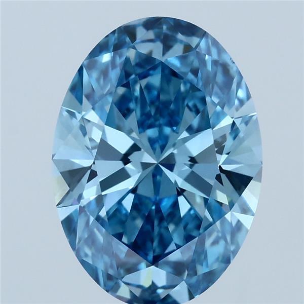3.01ct Oval FANCY VIVID BLUE VS1 Lab Created Diamond