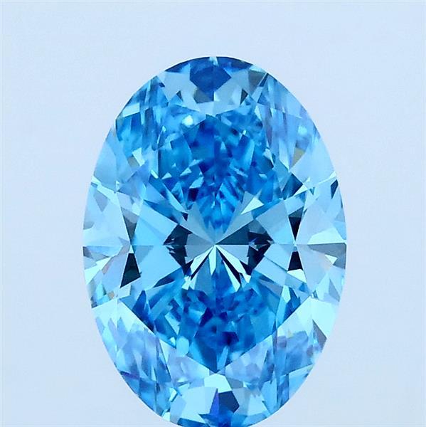 1.51ct Oval FANCY VIVID BLUE VS1 Lab Created Diamond