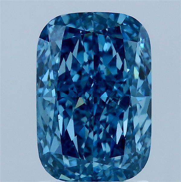 2.05ct Cushion FANCY VIVID BLUE VS1 Lab Created Diamond