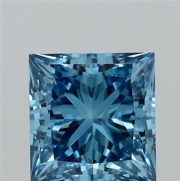 1.63ct Princess FANCY VIVID BLUE VS1 Lab Created Diamond
