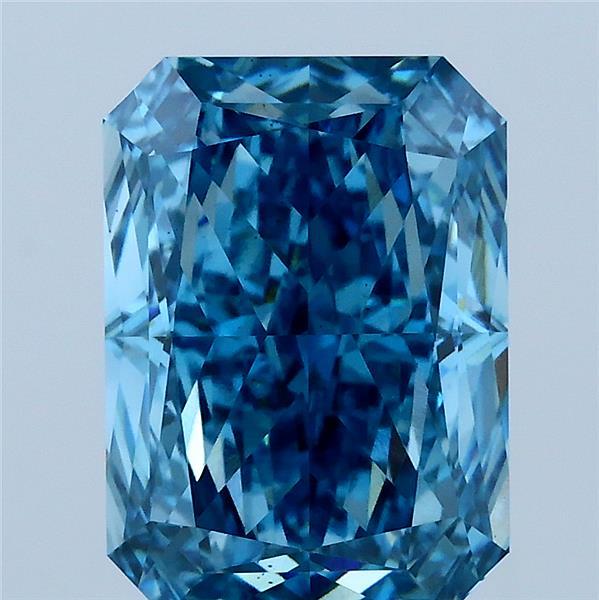 4.1ct Radiant FANCY VIVID BLUE VS2 Lab Created Diamond