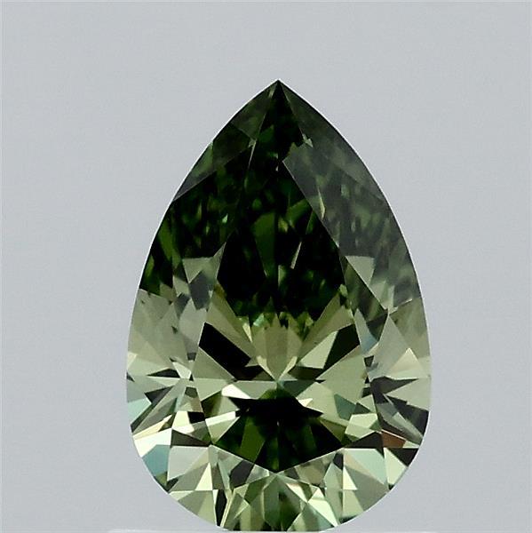 0.9ct Pear FANCY VIVID GREEN VVS2 Lab Created Diamond