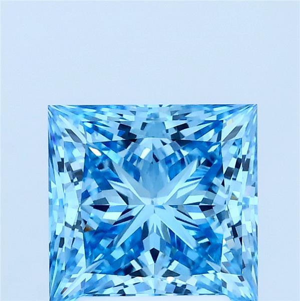 2.06ct Princess FANCY VIVID BLUE VS1 Lab Created Diamond