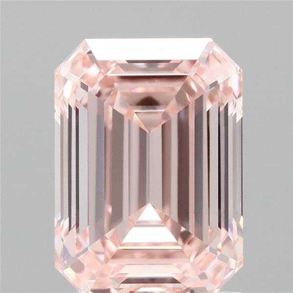1.7ct Emerald FANCY VIVID PINK VVS2 Lab Created Diamond