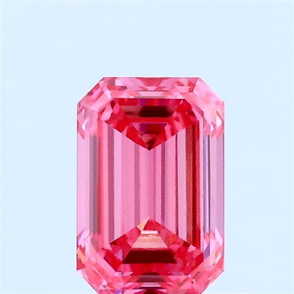 0.77ct Emerald FANCY VIVID PINK VVS2 Lab Created Diamond