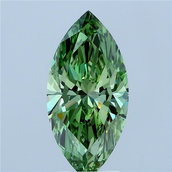 3ct Marquise FANCY VIVID GREEN VS1 Lab Created Diamond