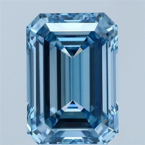 2.52ct Emerald FANCY VIVID BLUE VS1 Lab Created Diamond